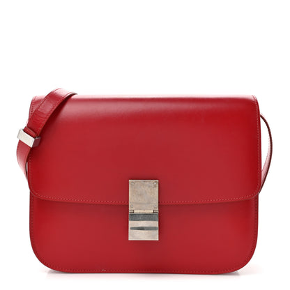 Celine Box Calfskin Medium Classic Box Flap Bag Red 1 of 20