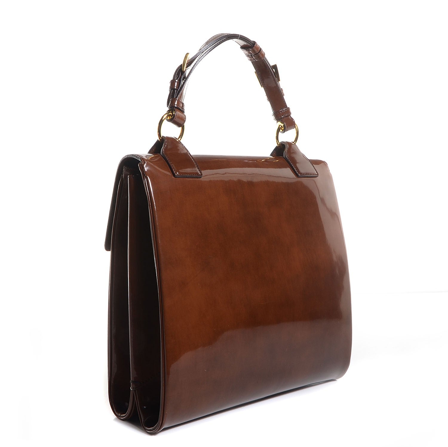 Prada Spazzolato Top Handle Bag Tobacco Fume 5 of 11