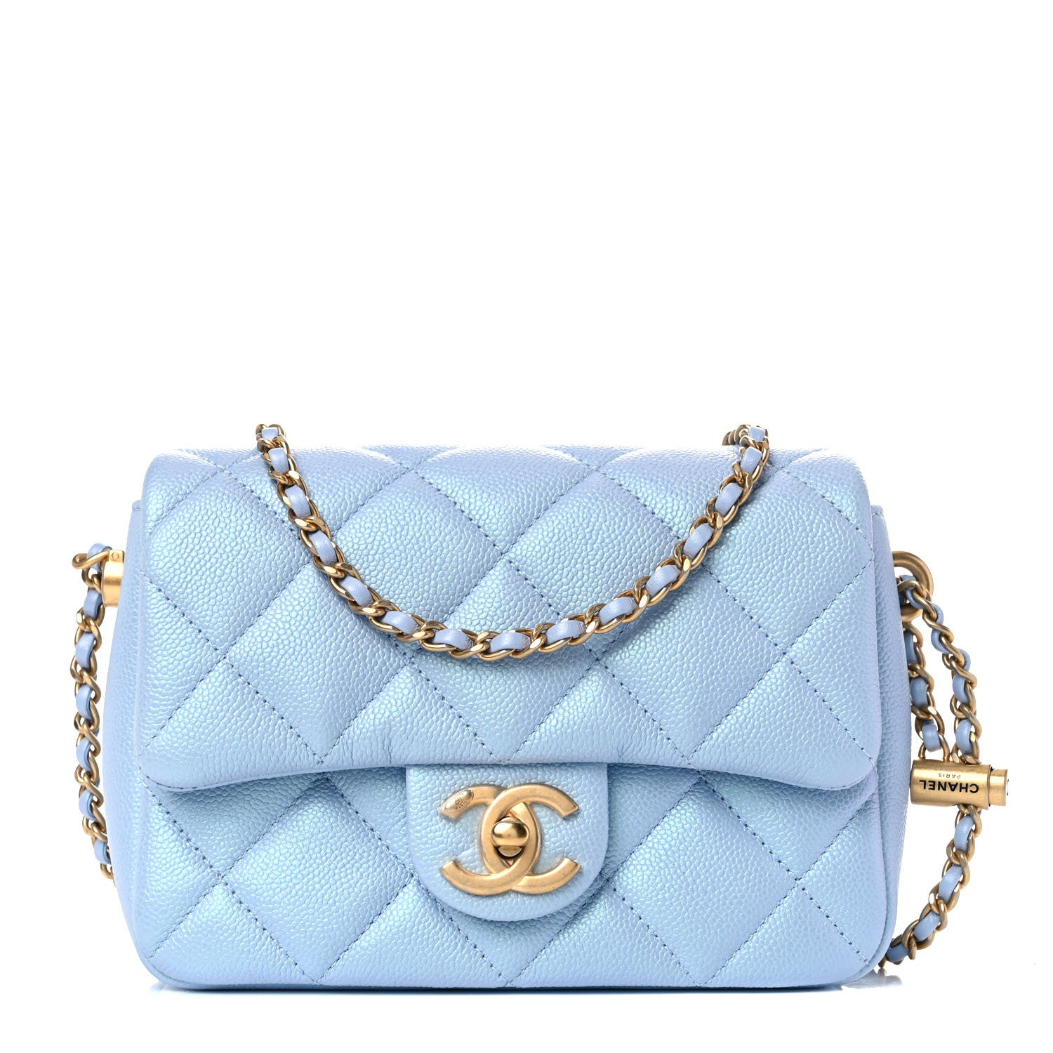 Chanel Iridescent Caviar Quilted Mini My Perfect Flap Light Blue 1 of 9