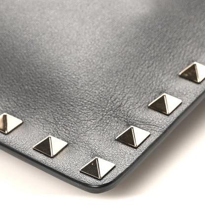 Valentino Garavani Vitello Medium Rockstud Envelope Flat Wristlet Pouch Black 9 of 9