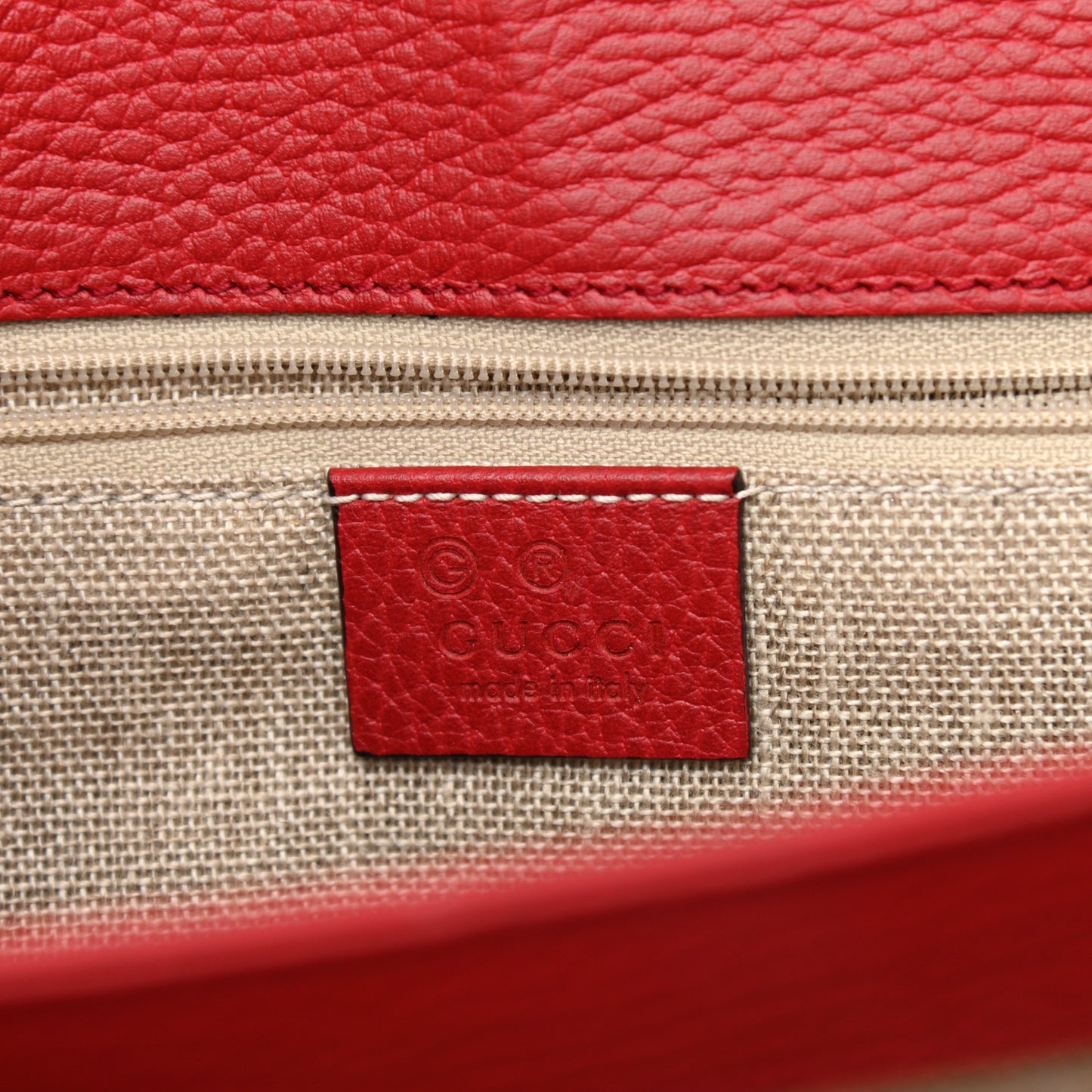 Dollar Calfskin Interlocking G Shoulder Bag Red