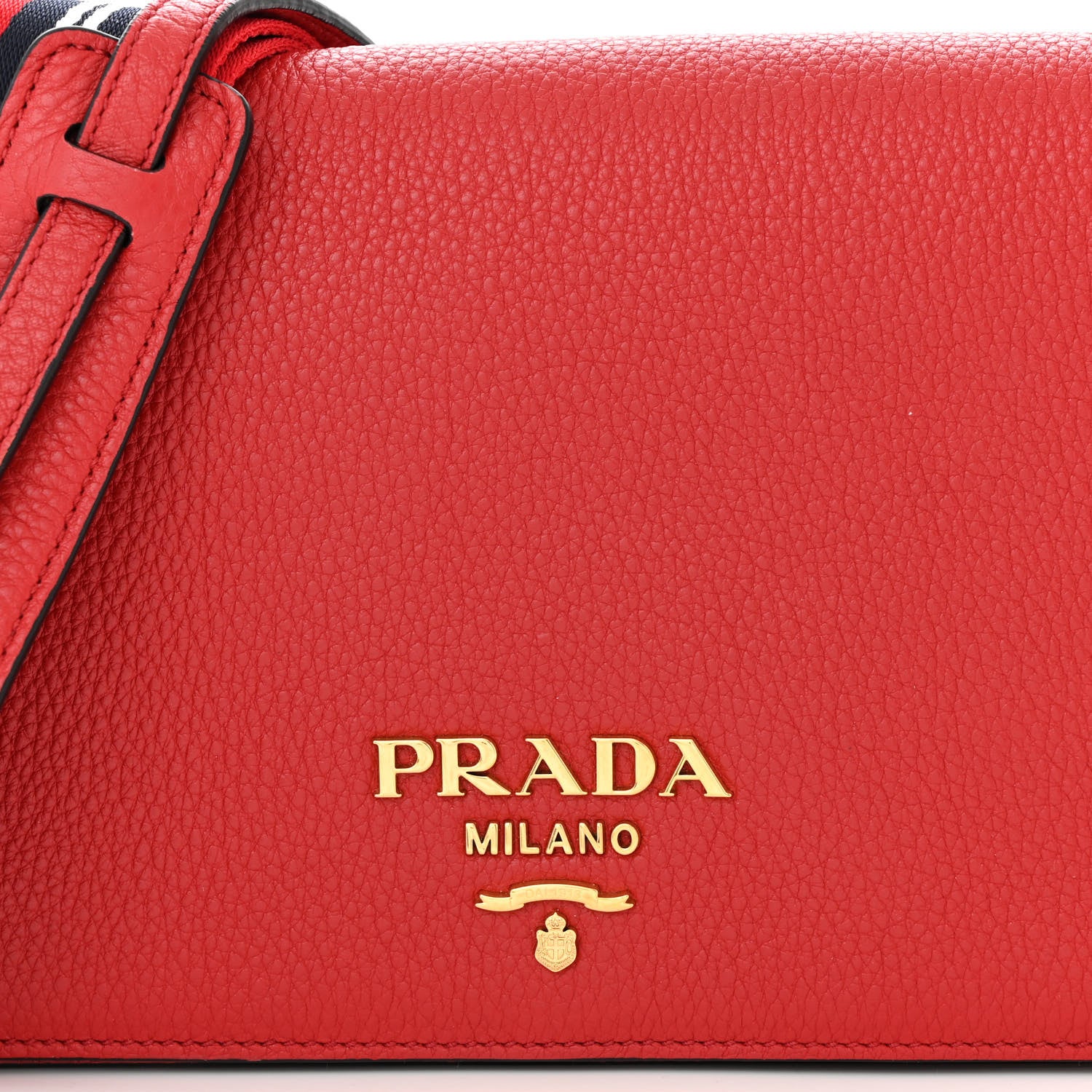 Prada Vitello Daino Flap Crossbody Rosso 9 of 12