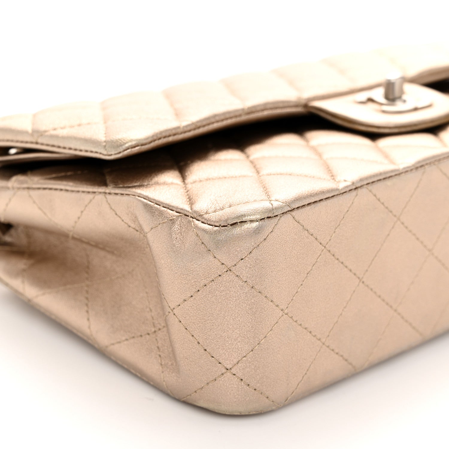 Chanel Metallic Lambskin Quilted Medium Double Flap Gold 9 of 12