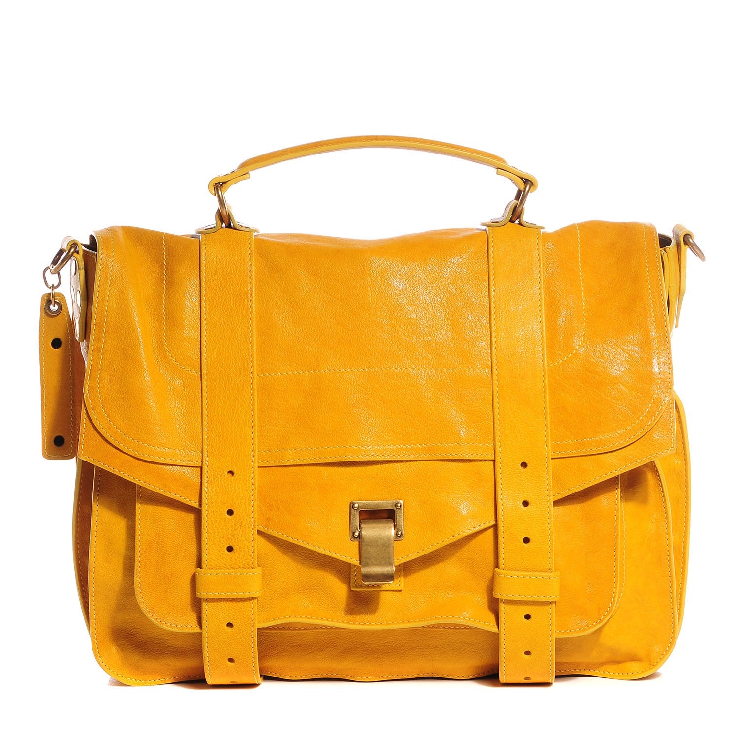 Proenza Schouler Lambskin PS1 Large Satchel Mustard 1 of 10