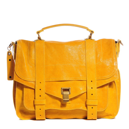 Proenza Schouler Lambskin PS1 Large Satchel Mustard 1 of 10