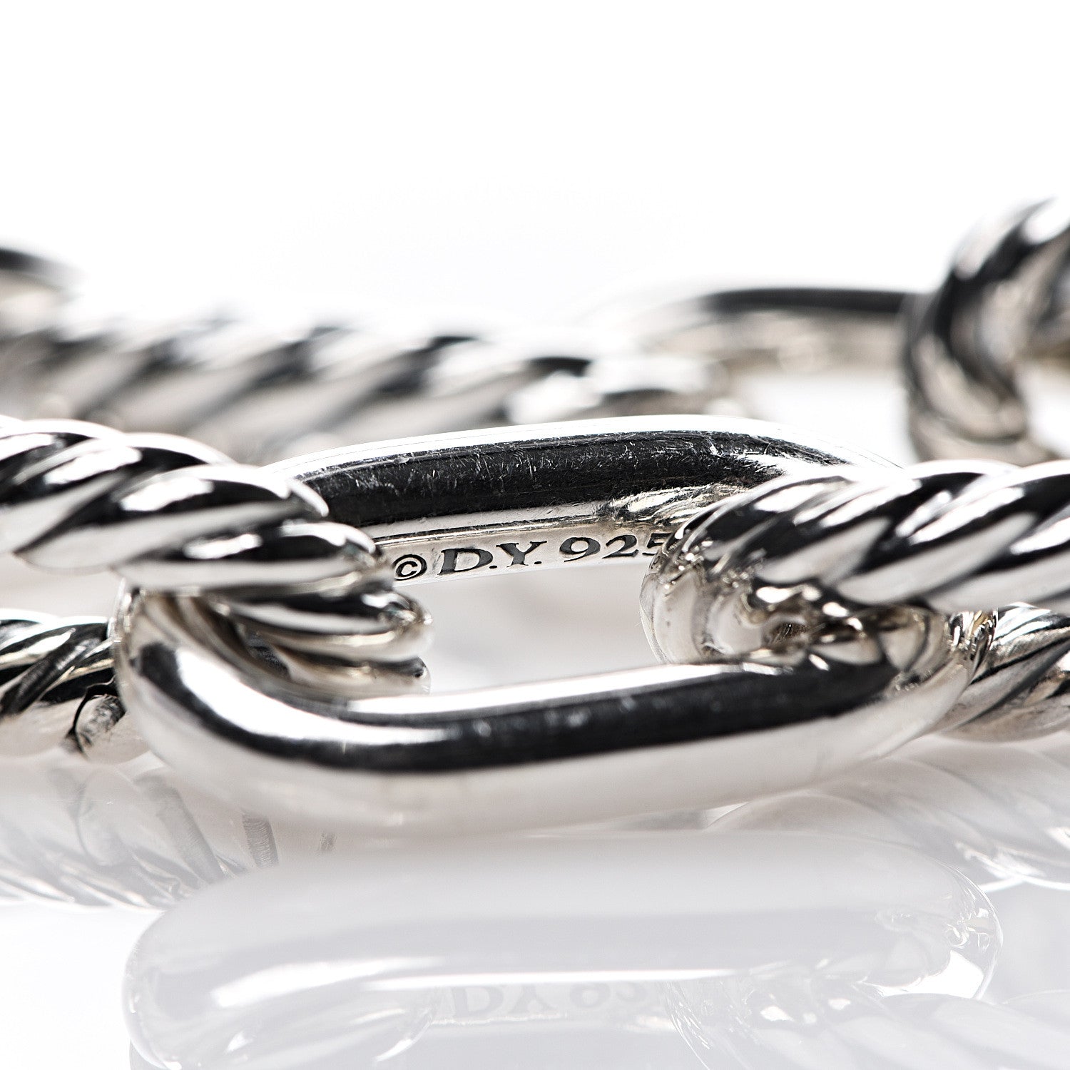 David Yurman Sterling Silver 18K Yellow Gold 13.5mm Large Madison Cable Link Bracelet 3 of 4