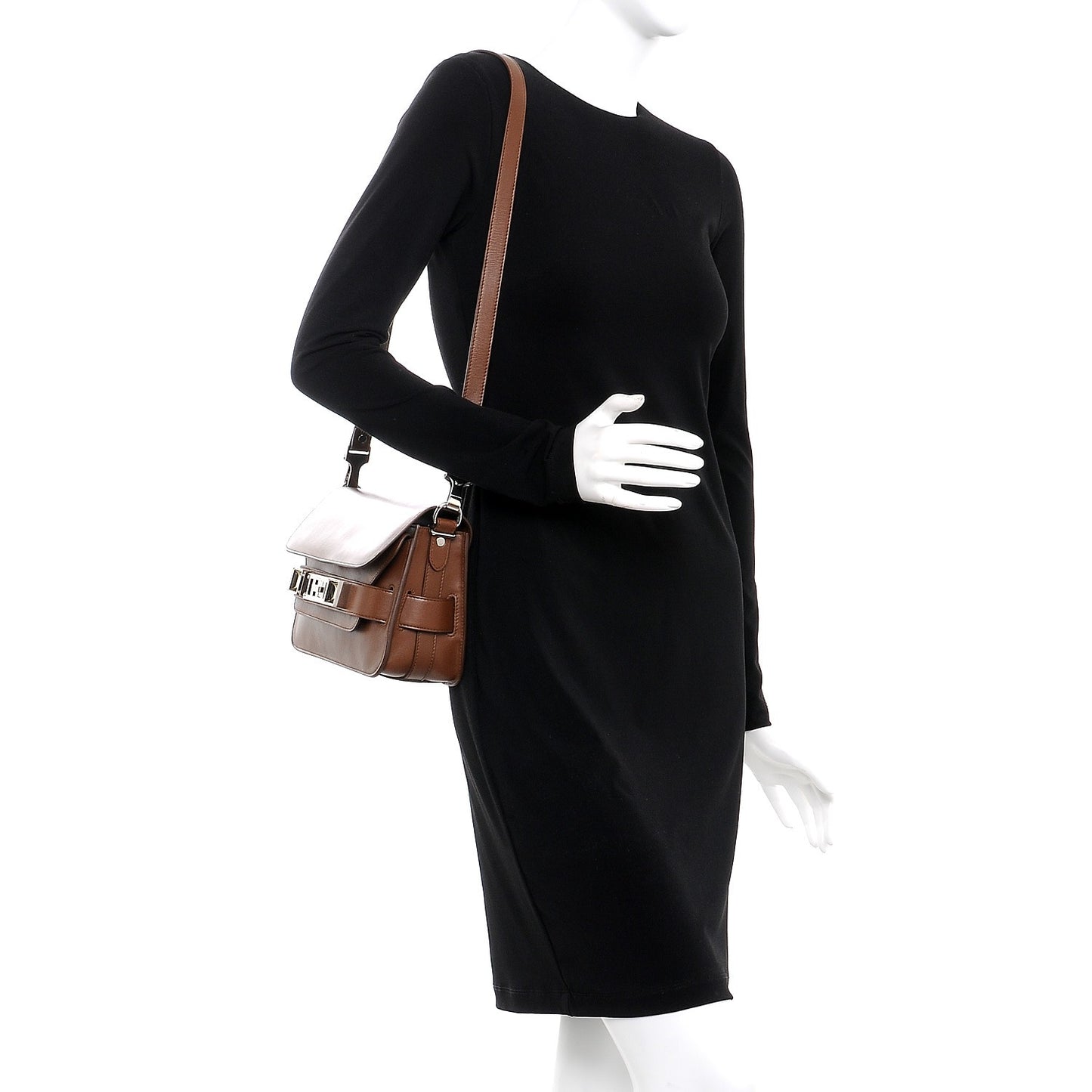 Smooth Calfskin Mini PS11 Classic Shoulder Bag Hazelnut