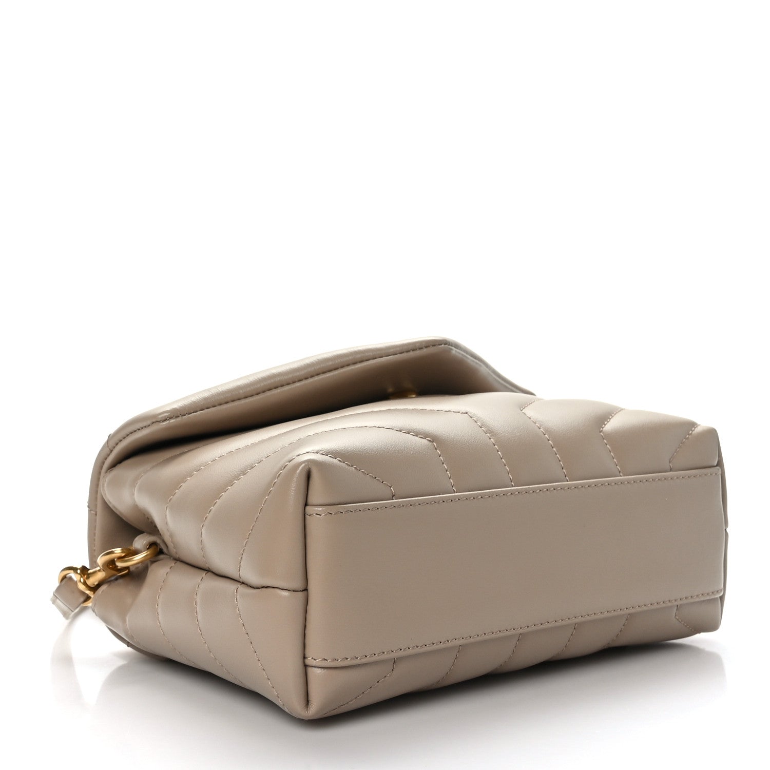 Saint Laurent Calfskin Y Quilted Monogram Toy Loulou Crossbody Bag Dark Beige 4 of 9
