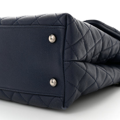 Chanel Caviar Lizard Quilted Medium Coco Handle Flap Navy 10 of 11