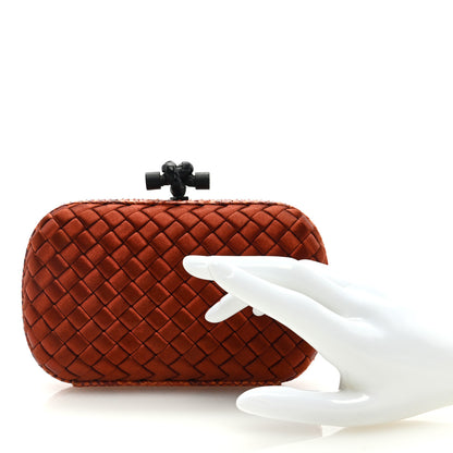 Bottega Veneta Satin Intreccio Impero Ayers Knot Clutch Orange 2 of 8