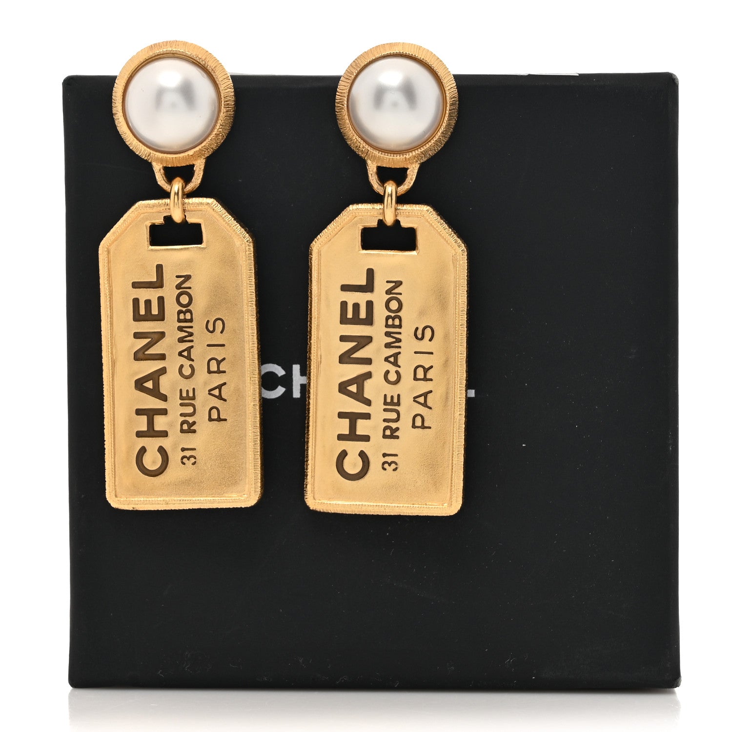 Chanel Pearl CC Tags Drop Earrings Gold 6 of 6