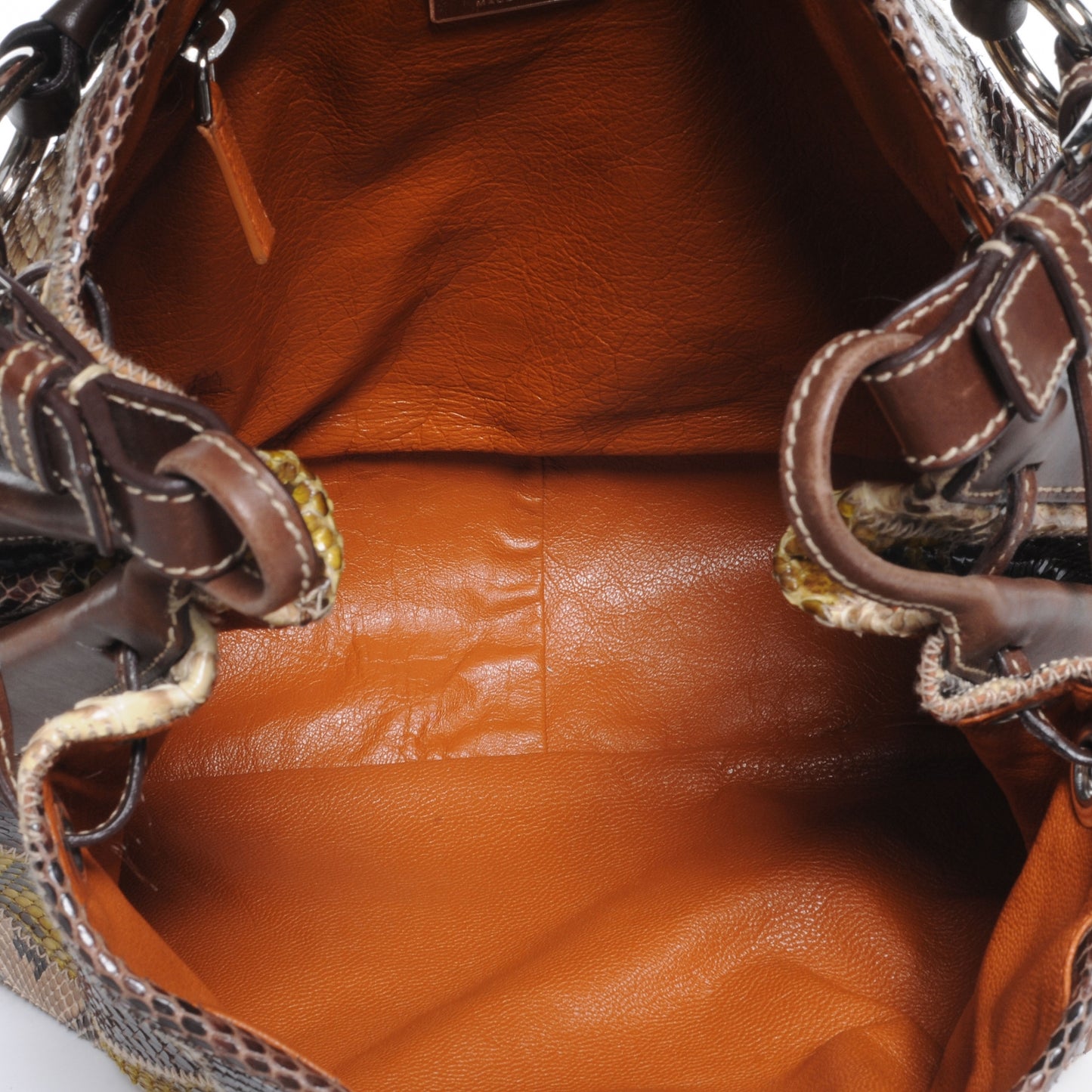 Python Patch Shoulder Bag Naturale