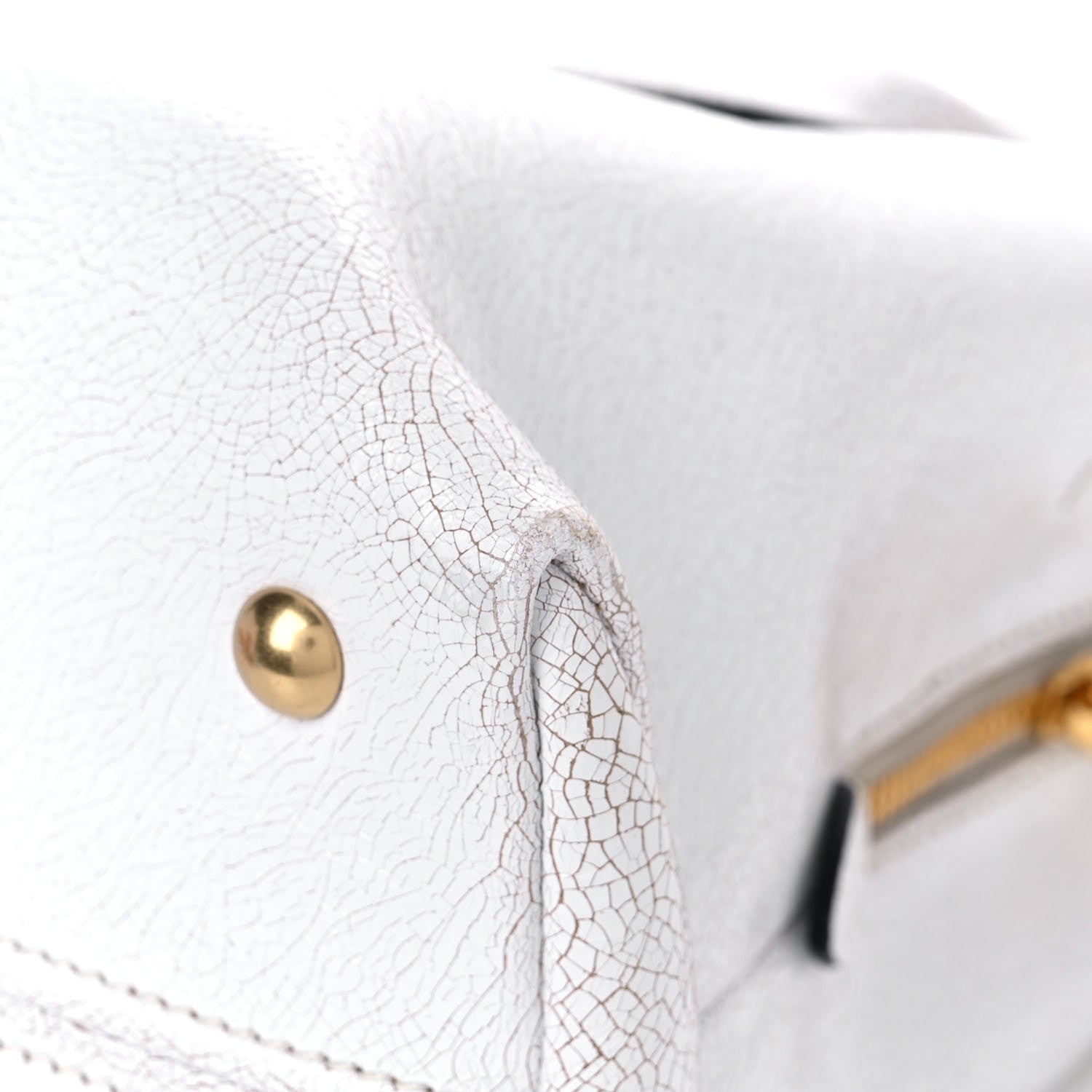Miu Miu Calfskin Craquele Shopping Bag White 13 of 16
