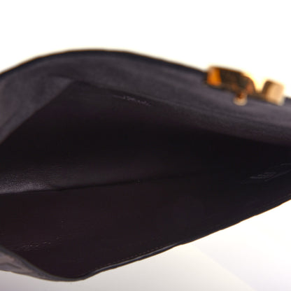 Fendi Vitello Soft F is Fendi Bi-Color FF 1974 Embossed Envelope Pouch Maya Black 5 of 7