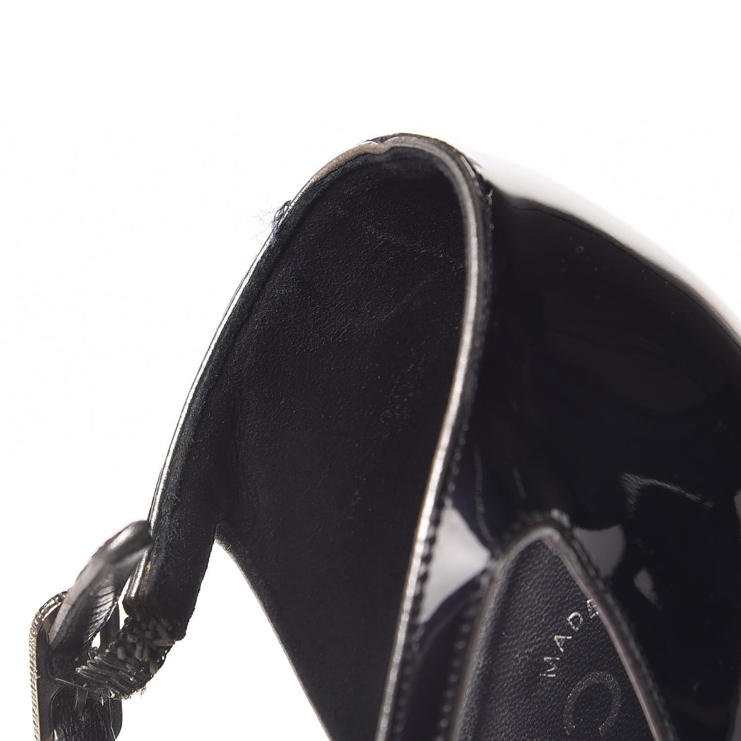 Patent Chain Sandals 38 Navy