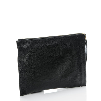 Balenciaga Chevre Gold Metallic Edge Hardware Pouch Black 2 of 9