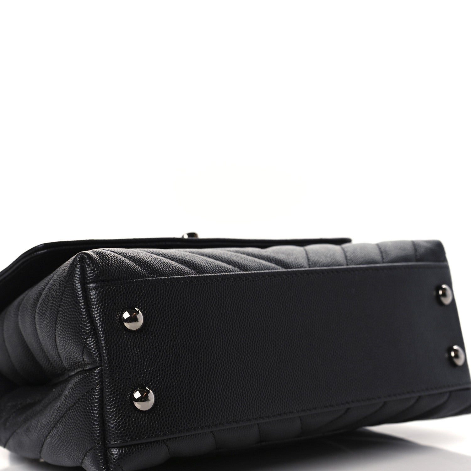 Chanel Caviar Chevron Quilted Mini Coco Handle Flap Black 4 of 8