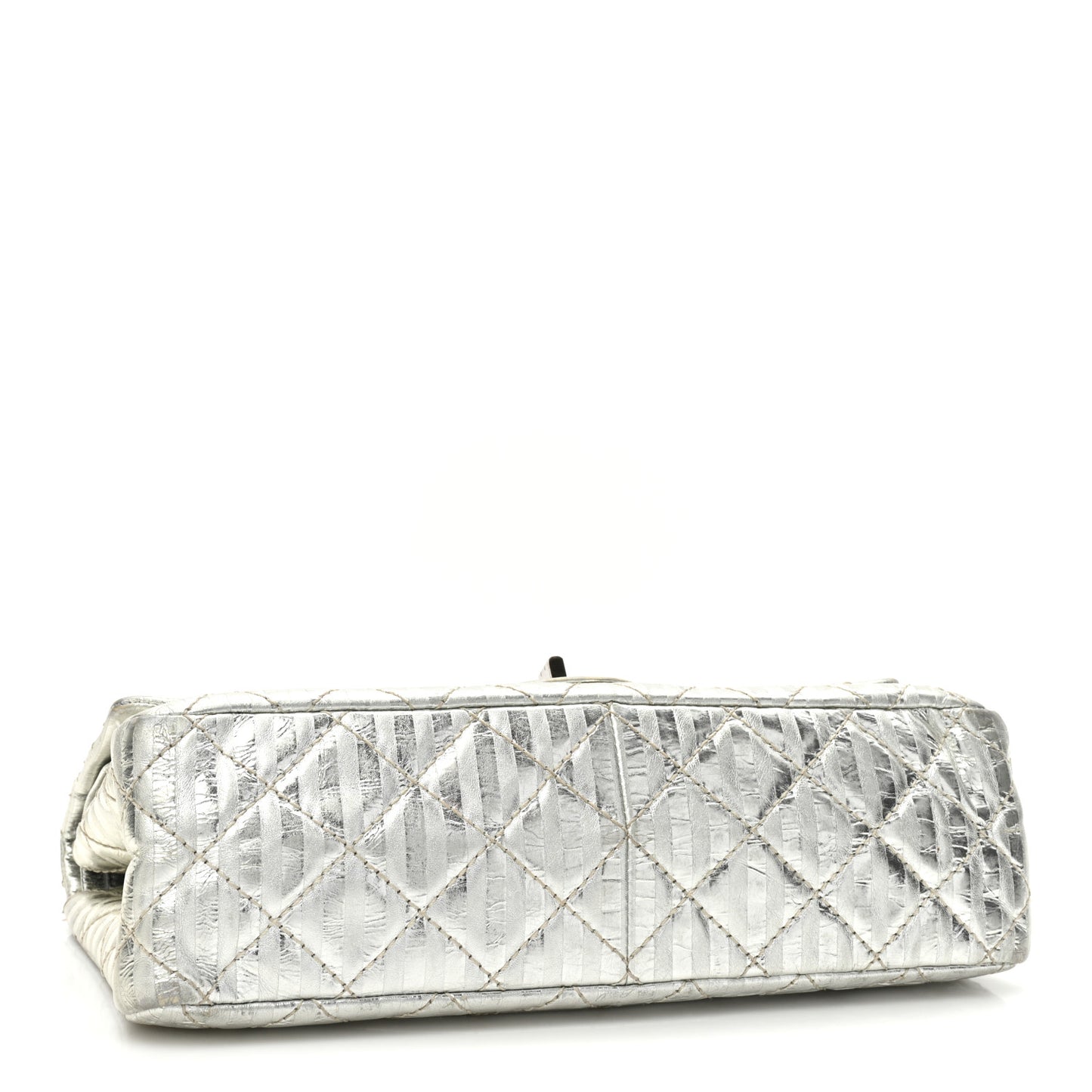 Metallic Calfskin Striped 2.55 Reissue 227 Silver