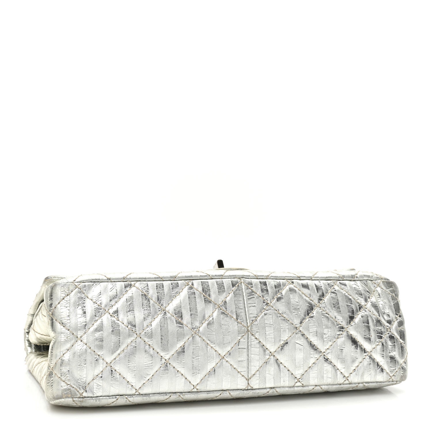 Chanel Metallic Calfskin Striped 2.55 Reissue 227 Silver 4 of 18