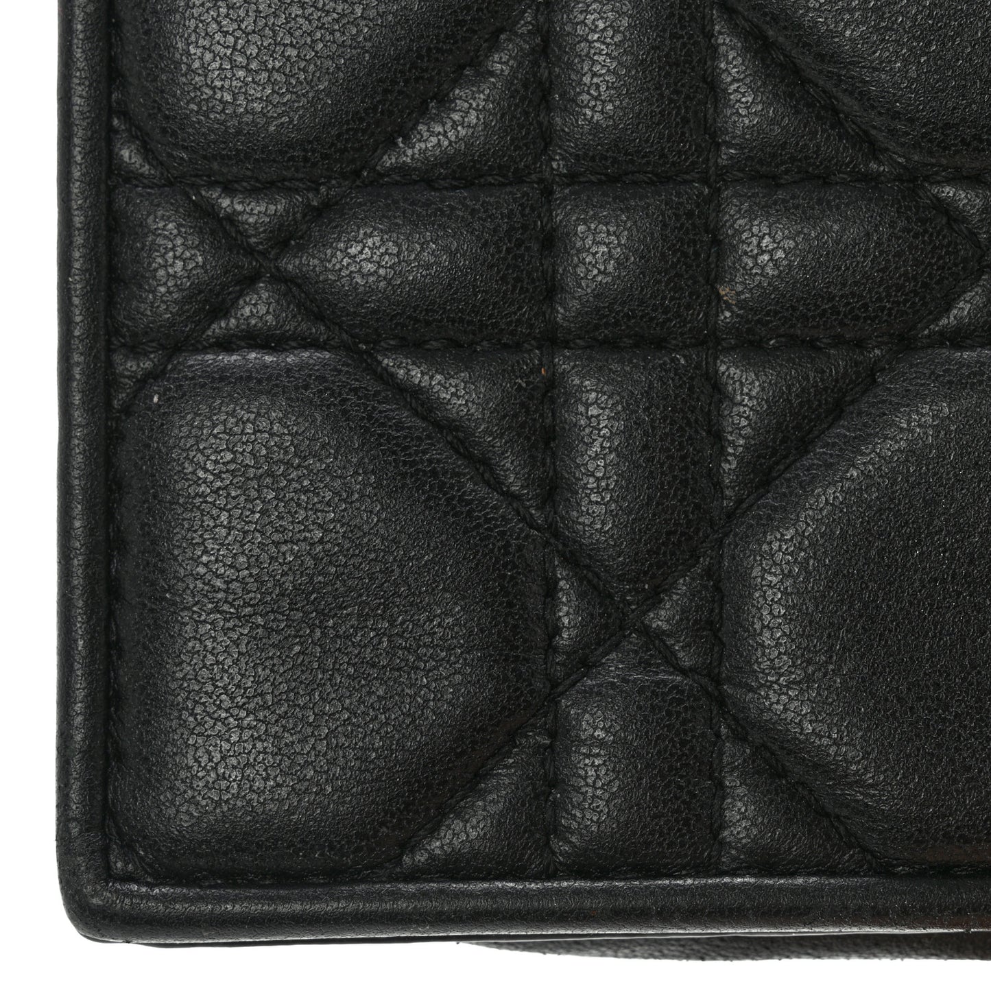Lambskin Cannage Mini Lady Dior Wallet Black