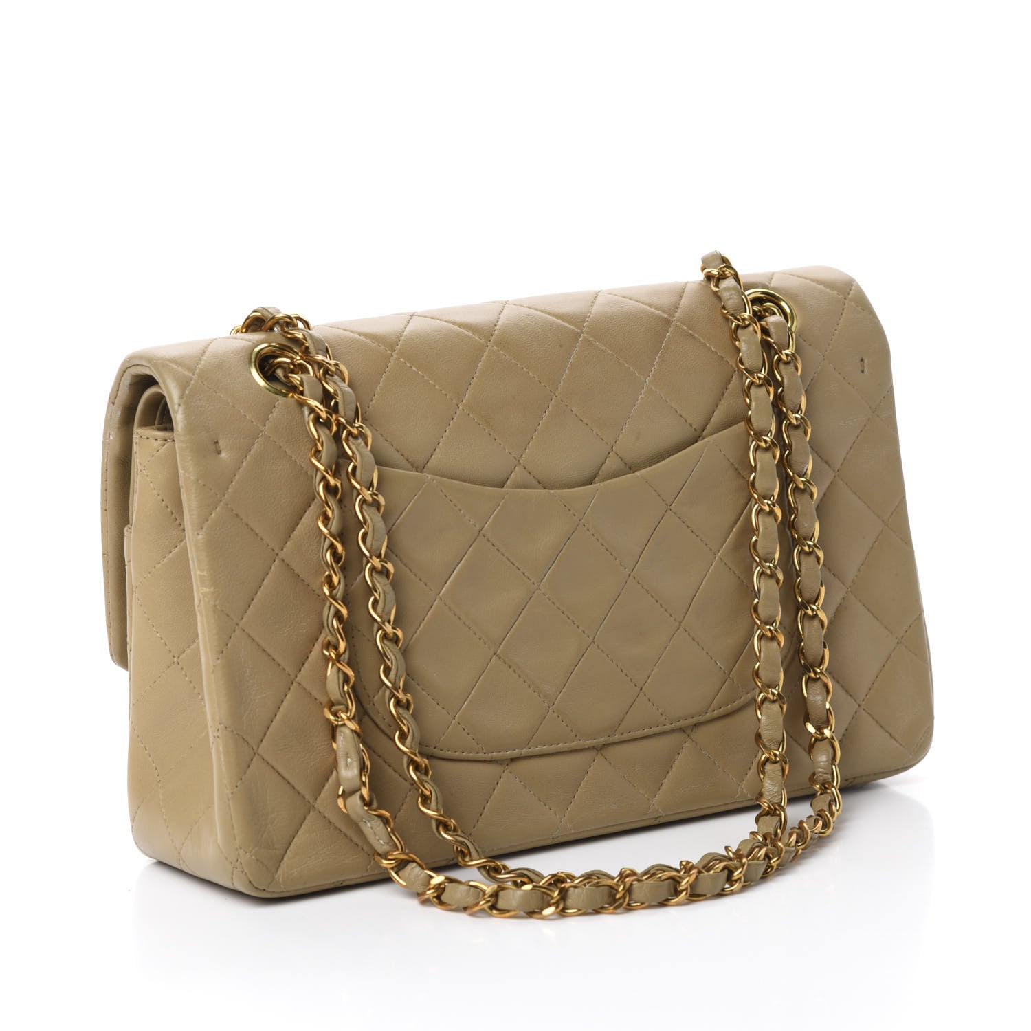 Chanel Lambskin Quilted Medium Double Flap Beige 3 of 14