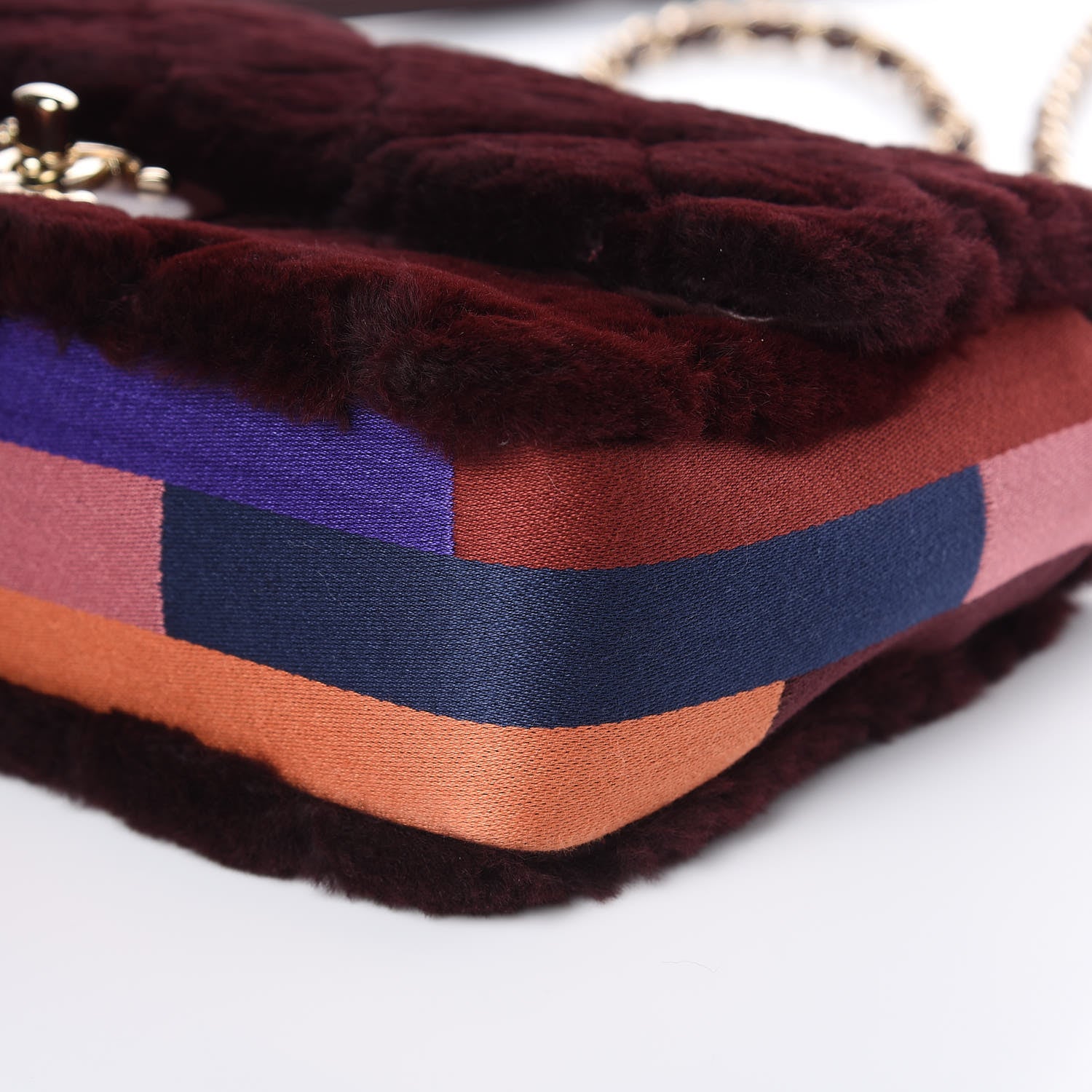Chanel Orylag Rabbit Fur Quilted Medium Single Flap Burgundy 10 of 10