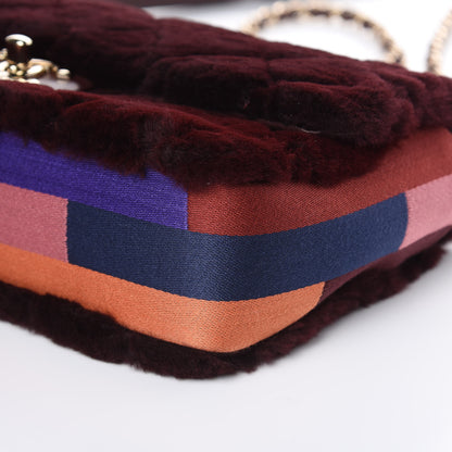 Chanel Orylag Rabbit Fur Quilted Medium Single Flap Burgundy 10 of 10
