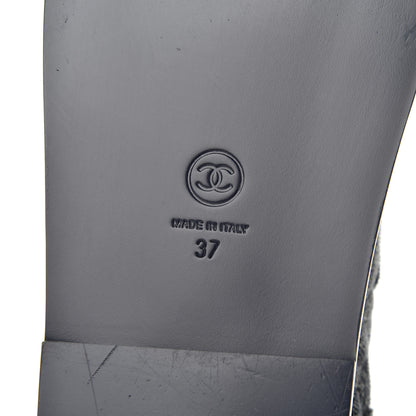 Chanel Velvet Velcro Dad Sandals 37 Grey 7 of 13