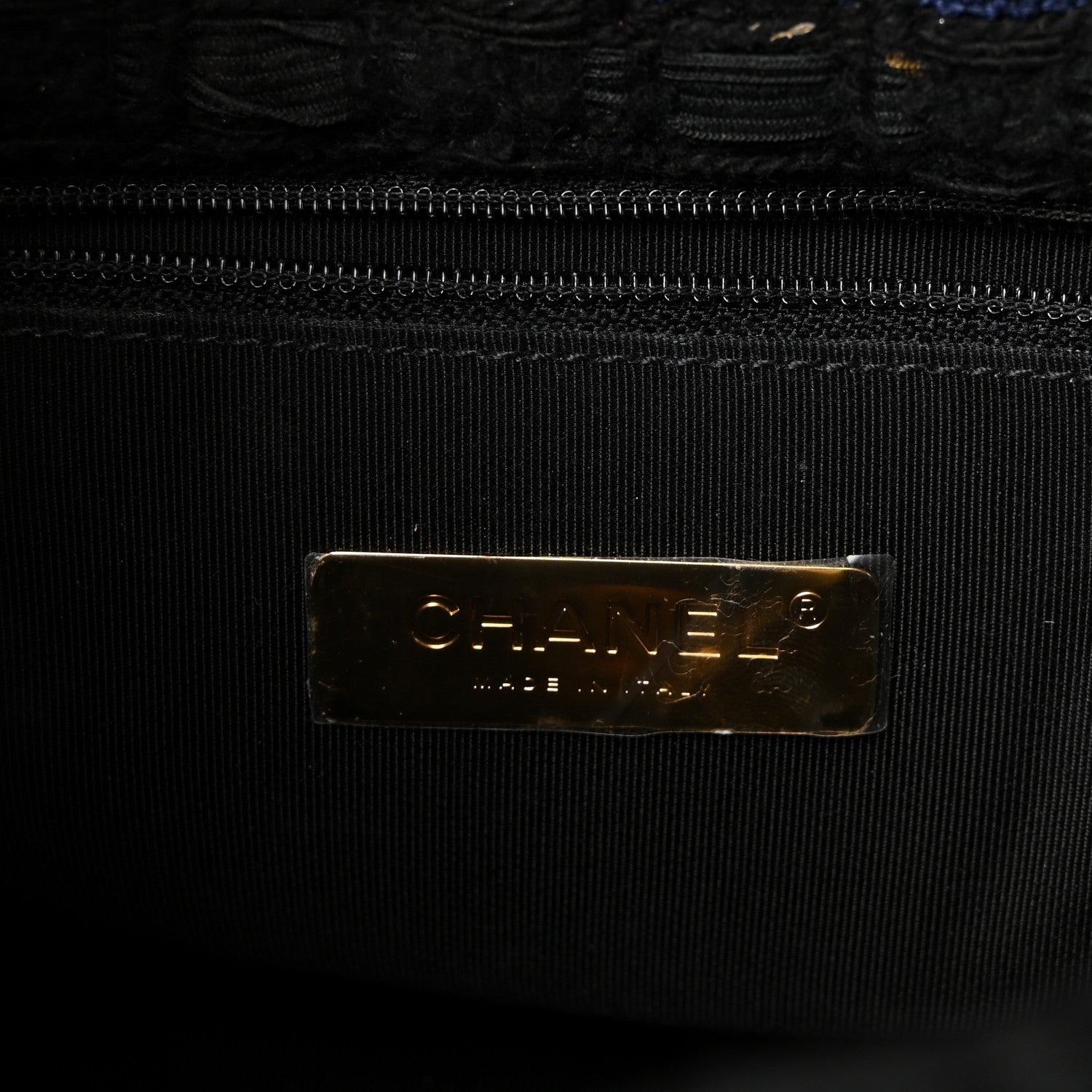 Chanel Tweed Quilted Medium Chanel 19 Flap Navy Blue Black 6 of 10