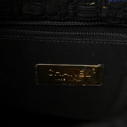 Chanel Tweed Quilted Medium Chanel 19 Flap Navy Blue Black 6 of 10