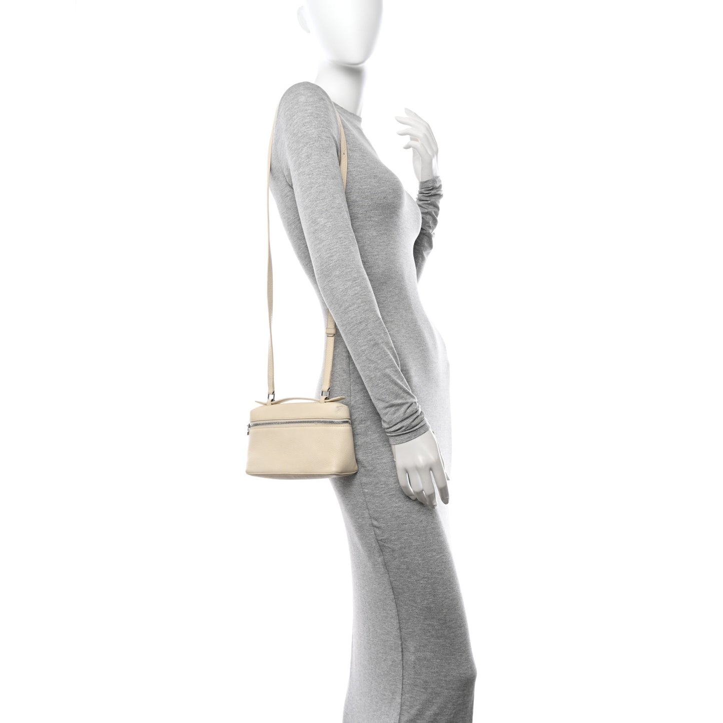 Grained Calfskin L19 Extra Pocket Pouch Whisper White