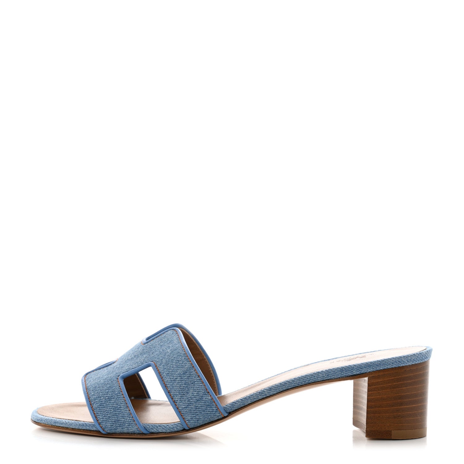 Hermes Denim Oasis Sandals 39.5 Bleu Clair 1 of 8