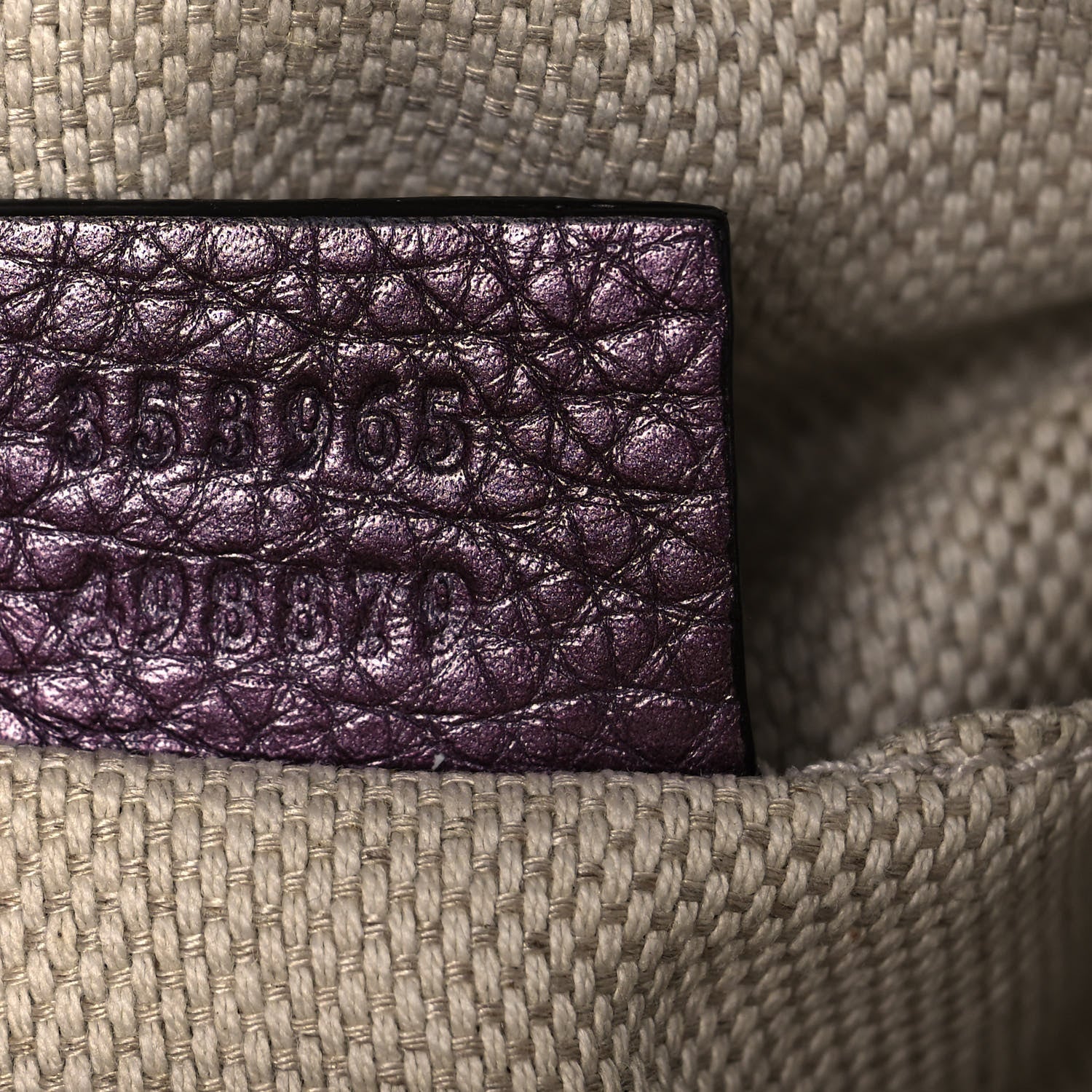 Gucci Metallic Pebbled Calfskin Mini Soho Chain Bag Purple 7 of 14
