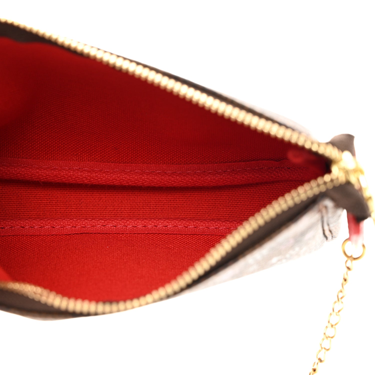 Louis Vuitton Damier Ebene 2019 Christmas Animation Mini Pochette Accessories Red 5 of 7