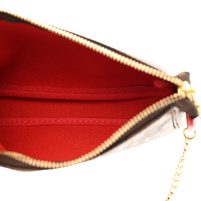 Louis Vuitton Damier Ebene 2019 Christmas Animation Mini Pochette Accessories Red 5 of 7