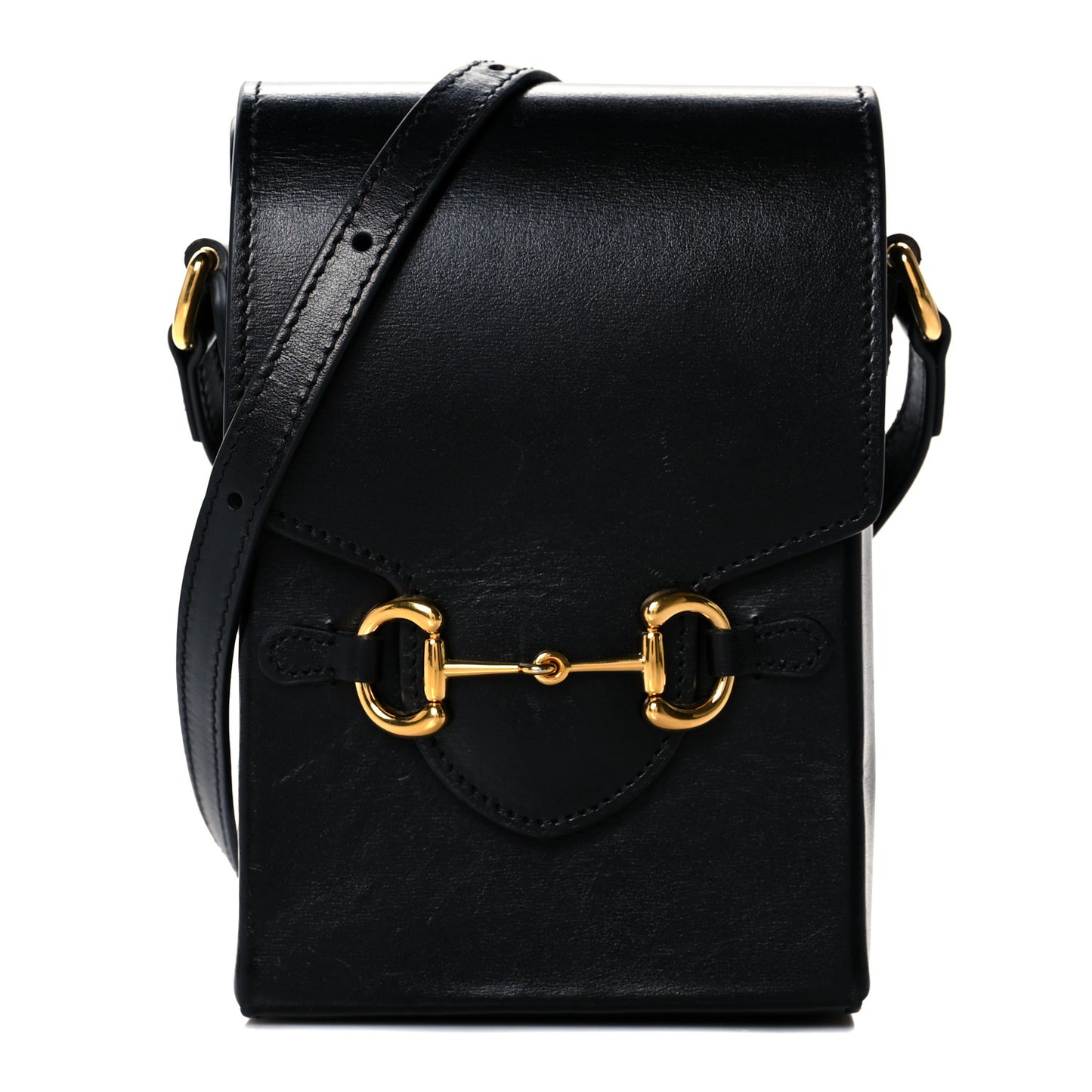 Boarded Plutone Calfskin Mini Horsebit 1955 Crossbody Bag Black
