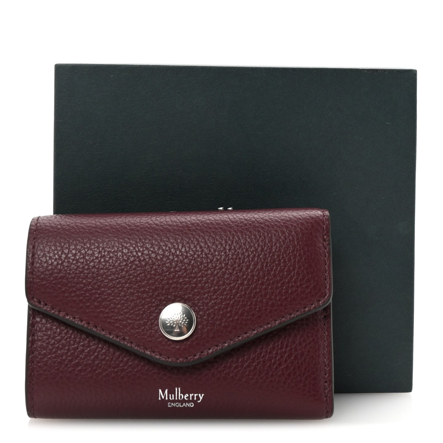 Heavy Grain Folded Multi Card Case Wallet Black Cherry