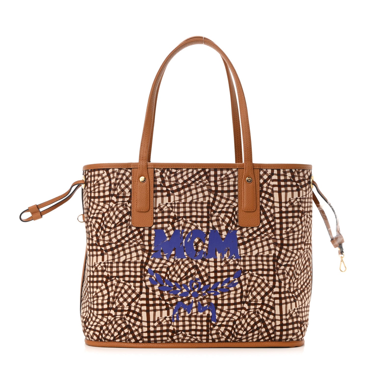 MCM Calfskin Medium Liz Reversible Shopper Tote Cognac 4 of 17