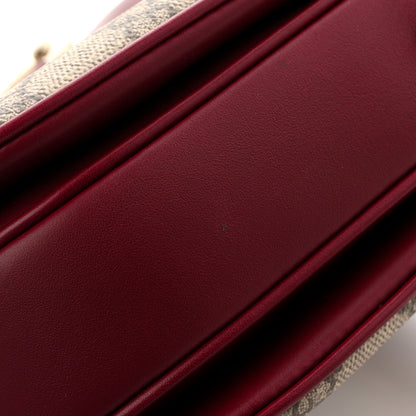 Gucci GG Supreme Monogram Horsebit 1955 Soft Small Shoulder Bag Beige Ebony Rosso Ancora 11 of 11