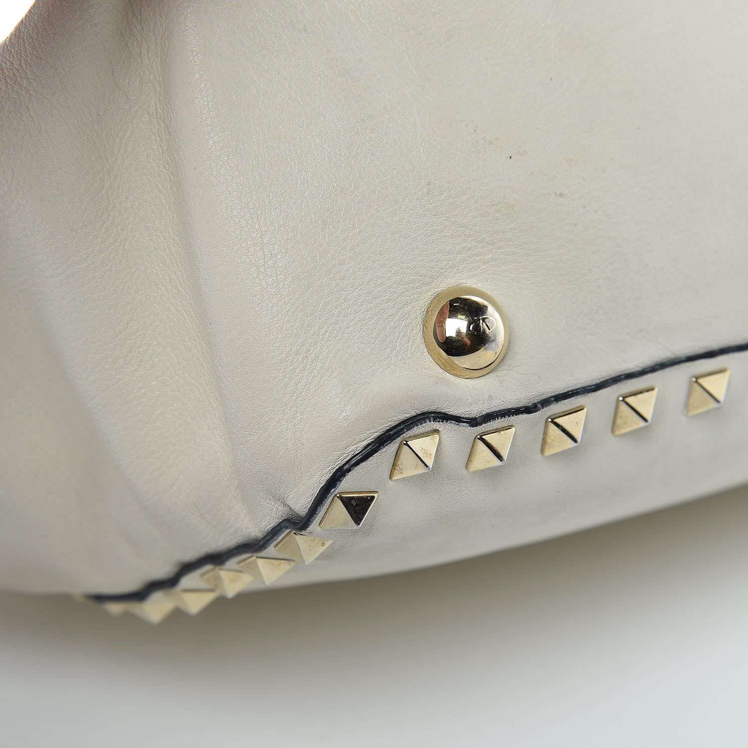 Valentino Garavani Vitello Small Rockstud Tote Ivory 35 of 35
