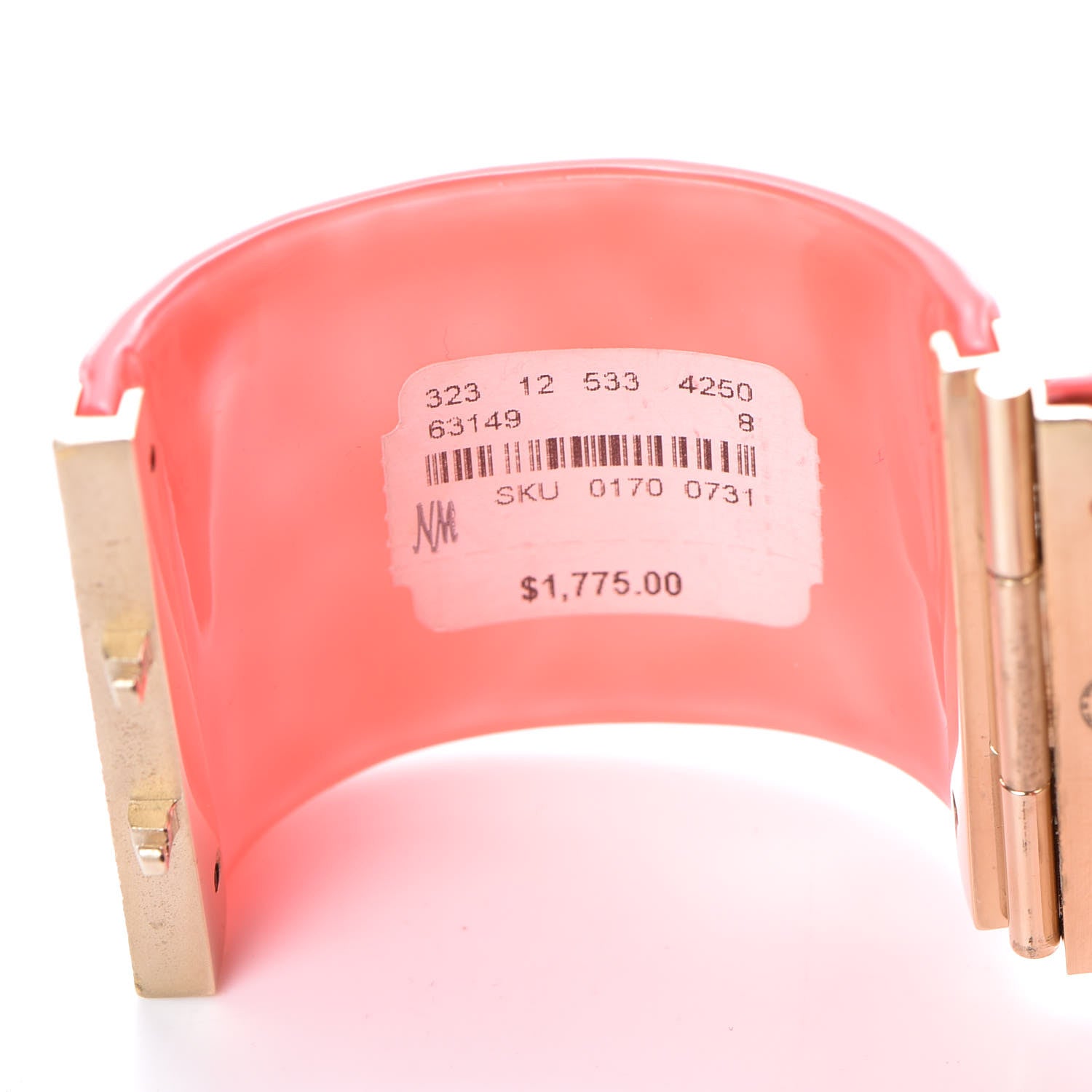 Chanel Resin Enamel Pearl CC Cabochon Cuff Pink 6 of 6
