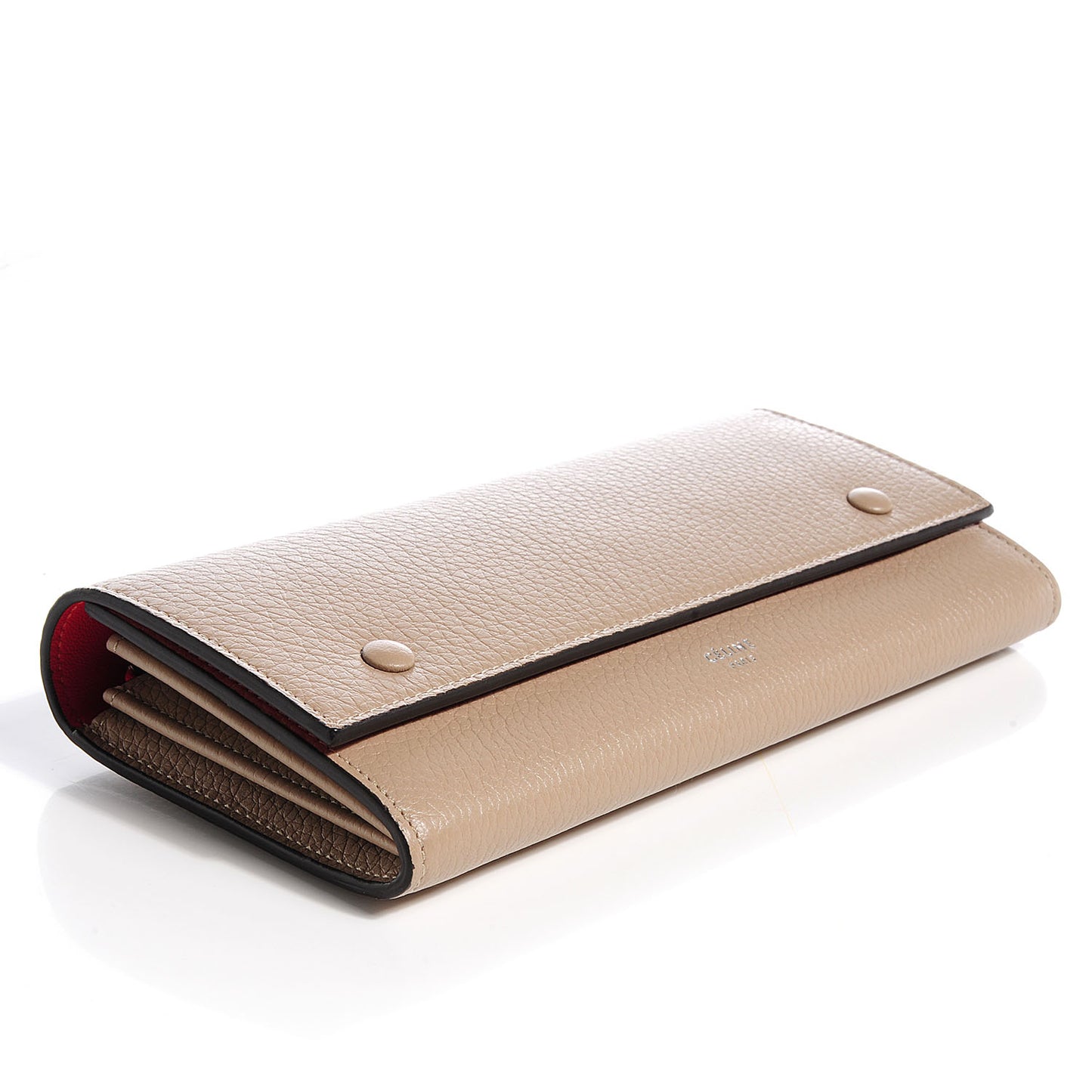 Calfskin Large Multifunction Flap Wallet Dune