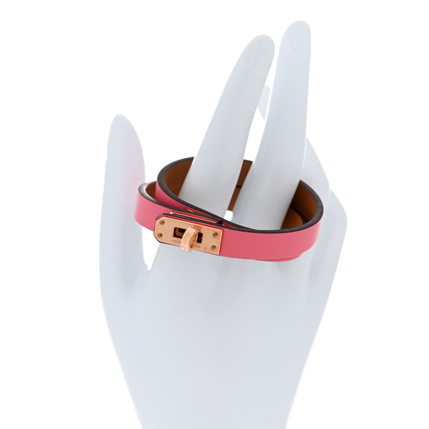 Hermes Swift Mini Kelly Double Tour Bracelet T2 Rose Azalee 2 of 6