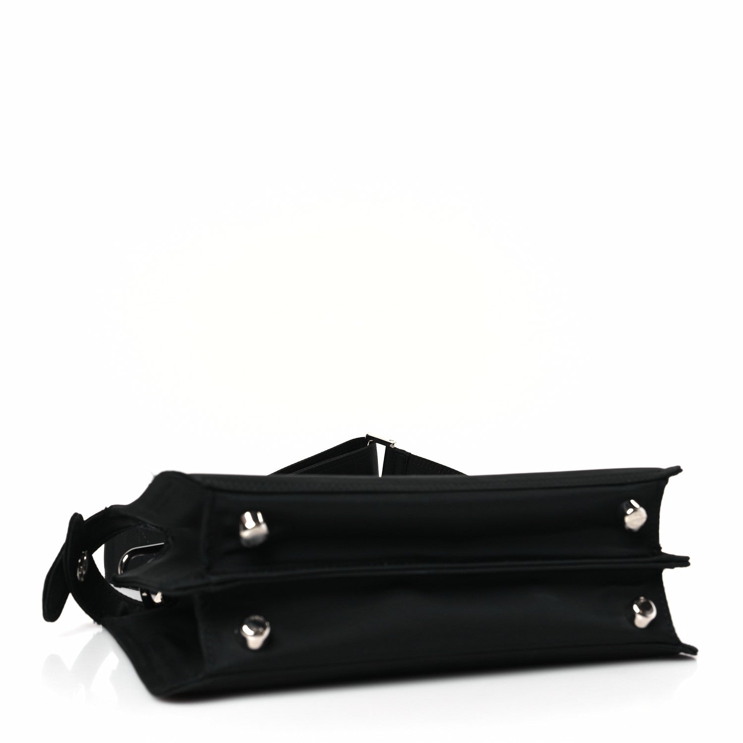Fendi Nylon Vitello Cover Logo Embossed Mini Peekaboo I SEE U Satchel Black White 5 of 12