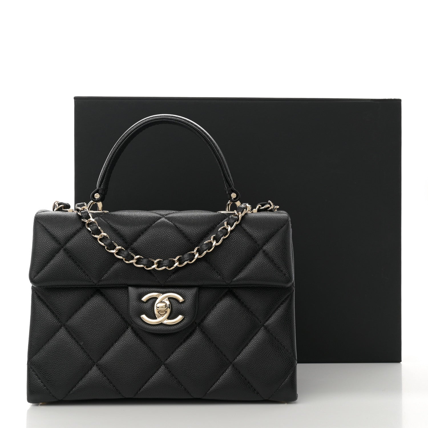 Chanel Caviar Quilted Mini Retro Twist Top Handle Flap Black 11 of 11