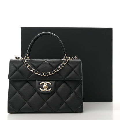 Chanel Caviar Quilted Mini Retro Twist Top Handle Flap Black 11 of 11