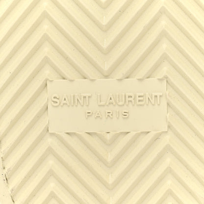 Saint Laurent Calfskin Embroidered Mens Court Classic Sneakers 44 White Dark Basil 7 of 10
