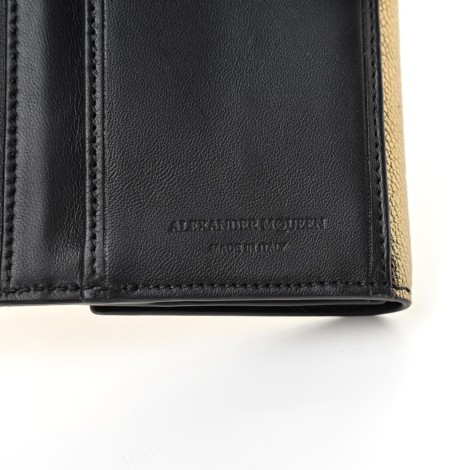 Alexander McQueen Metallic Calfskin Skull Continental Wallet Antique Gold 7 of 10