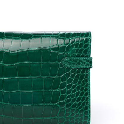 Hermes Shiny Alligator Kelly Longue Wallet Vert Emeraude 19 of 22