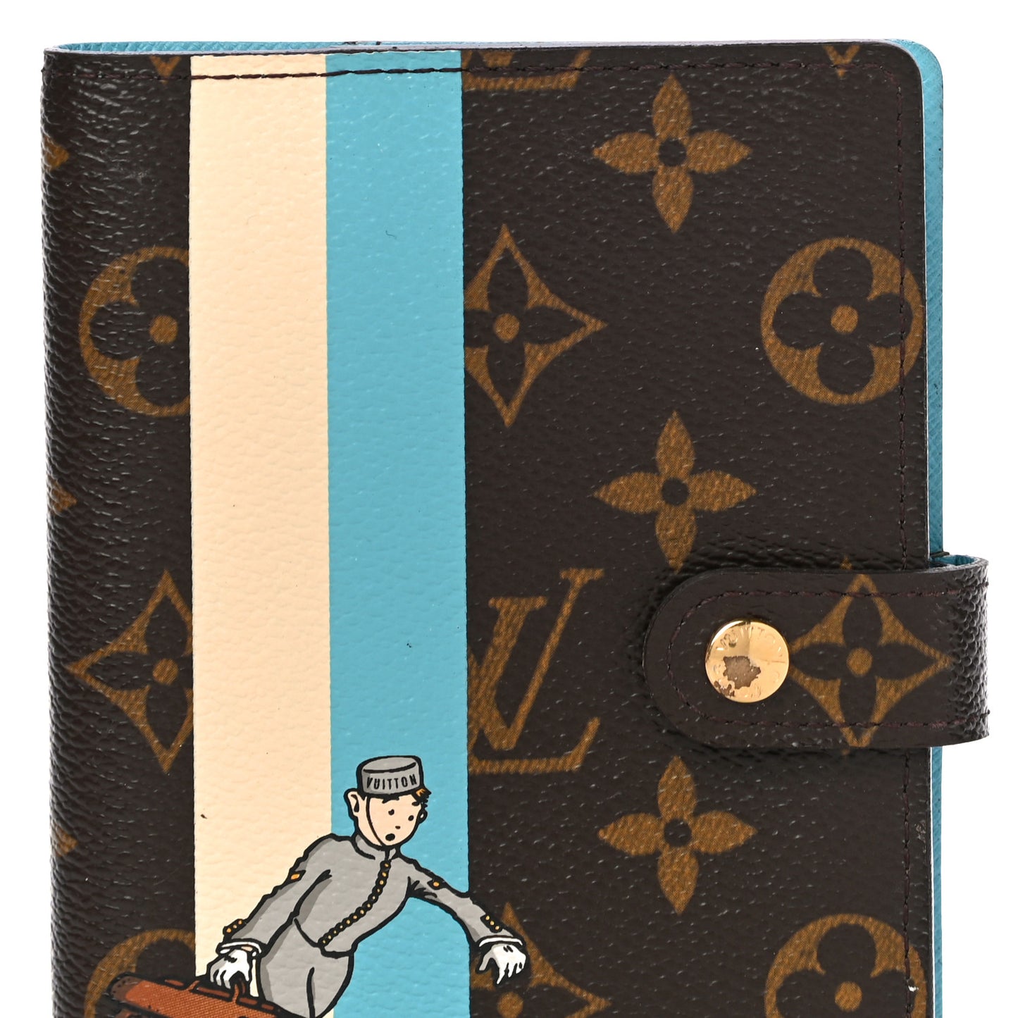 Monogram Groom Small Ring Agenda Cover Blue